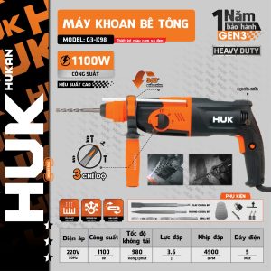 Máy khoan bê tông 3 chức năng Hukan G3-K98 (GEN3)