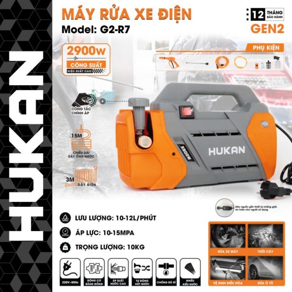 Máy rửa xe điện Hukan Gen 2 G2-R7