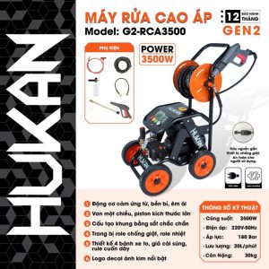 Máy xịt rửa xe điện cao áp – Có chống giật (GEN2) G2-RCA3500