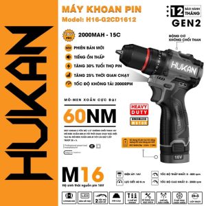 Máy khoan pin 10MM H16-G2CD1612 ( GEN 2 )