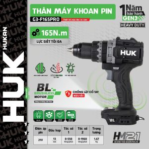 Thân máy khoan pin 13mm GEN 3 – Body G3-F165PRO