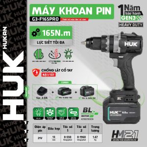 Máy khoan pin 13mm GEN 3 – G3-F165PRO