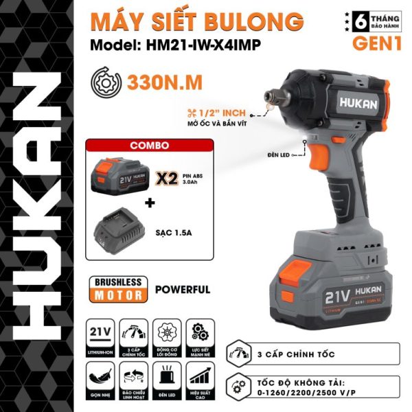 Máy siết bulong pin HM21-IW-X4IMP