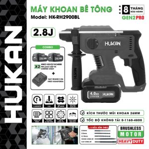 Máy khoan bê tông dùng pin 3 chức năng Gen 2 Pro HK-RH2900BL