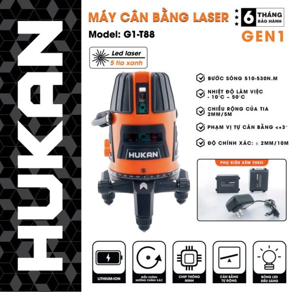 Máy cân bằng laser 5 line T88