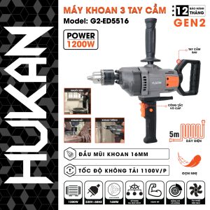 Máy khoan điện 16mm (GEN2) G2-ED5516 – 3 tay cầm tiện dụng