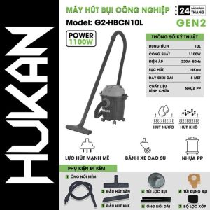Máy Hút Bụi Công Nghiệp dung tích 10 Lít Gen2 G2-HBCN10