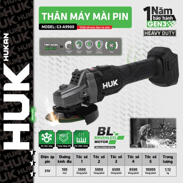 Thân máy cắt mài pin 5 tốc độ (GEN3) G3-A9900