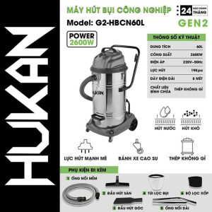 Máy Hút Bụi Công Nghiệp Dung Tích 60 Lít Gen2 G2-HBCN60L