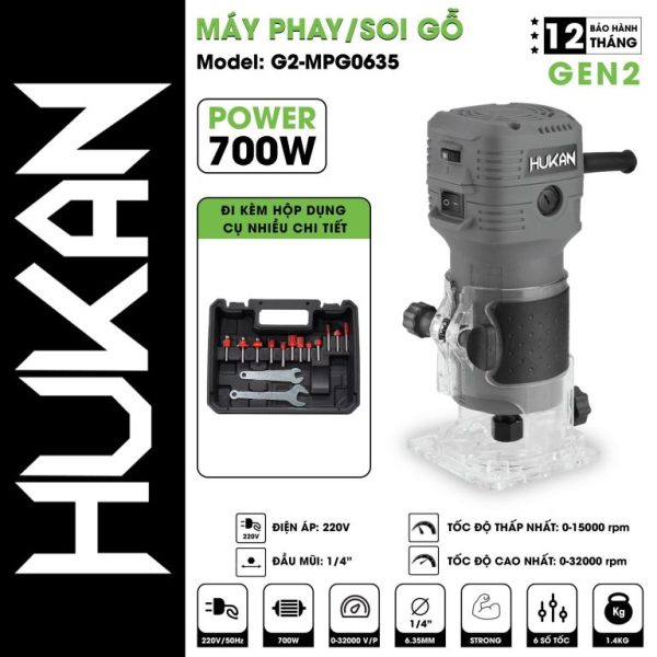Máy Phay – Soi Gỗ Gen 2 G2-MPG0635 Dùng Điện 220V