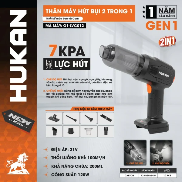 Thân máy hút bụi 2 trong 1 G1-LVC012