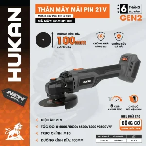 Thân máy mài pin 21V G2-MCP100F Xám