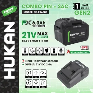 COMBO PIN + SẠC HUKAN ( GEN2) CB-FX6000