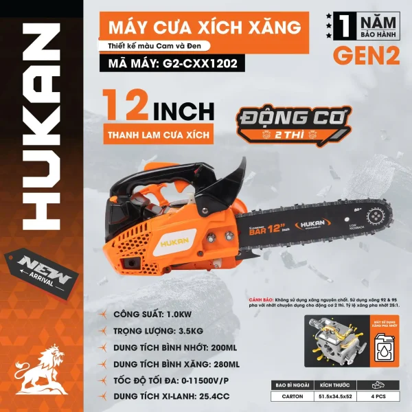 Máy cưa xích xăng G2-CXX1202 – Lam xích 12INCH