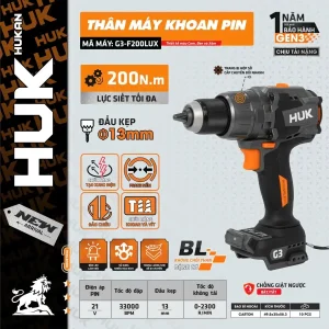 Thân máy khoan pin HUK (GEN 3) G3-F200LUX
