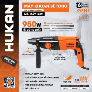 Máy Khoan Bê Tông 3 Chức Năng Hukan K89
