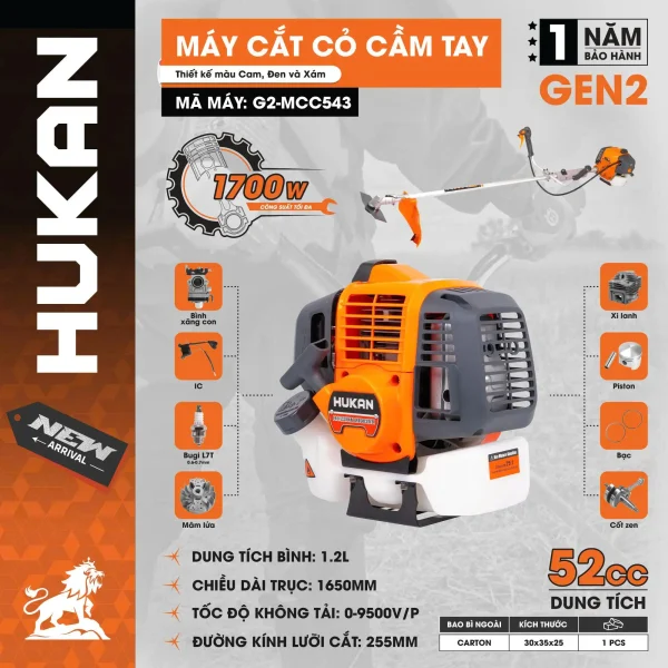 Máy cắt cỏ cầm tay chạy xăng G2-MCC543