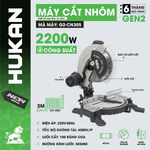 Máy cắt nhôm G2-CN305 Gen 2 2200W Đĩa 305 ( Tặng 1 đĩa Cắt nhôm )