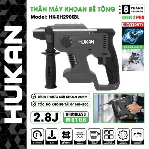 Thân máy khoan bê tông dùng pin 3 chức năng Gen 2 Pro Body HK-RH2900BL