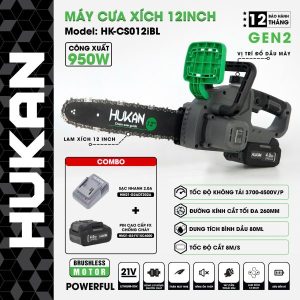 THÂN máy cưa xích 12inch Hukan (GEN 2 PRO) HK-CS012iBL